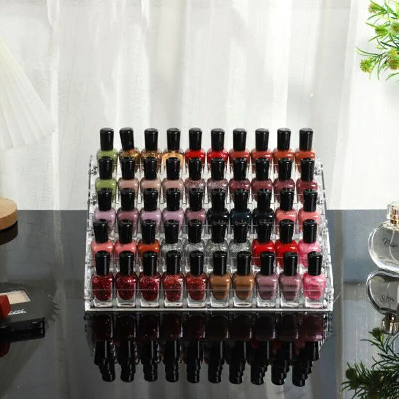Clear Acrylic Nail Polish Rack Holder Stand Makeup Organizer Lipstick Display Au