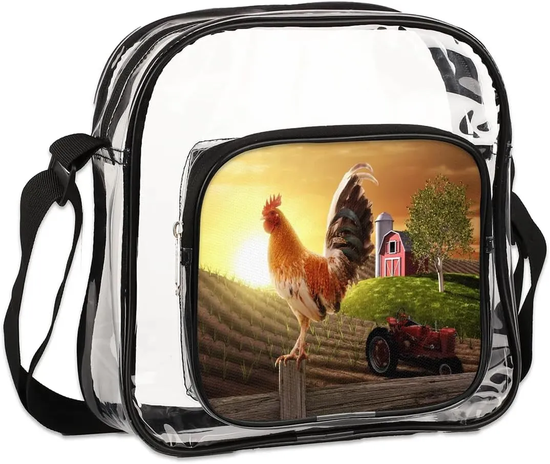 Clear Crossbody Bag Stadium Approved for Women and Men Transparent Messenger Shoulder Bag Clear Purse Bag