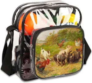 Clear Crossbody Bag Stadium Approved for Women and Men Transparent Messenger Shoulder Bag Clear Purse Bag