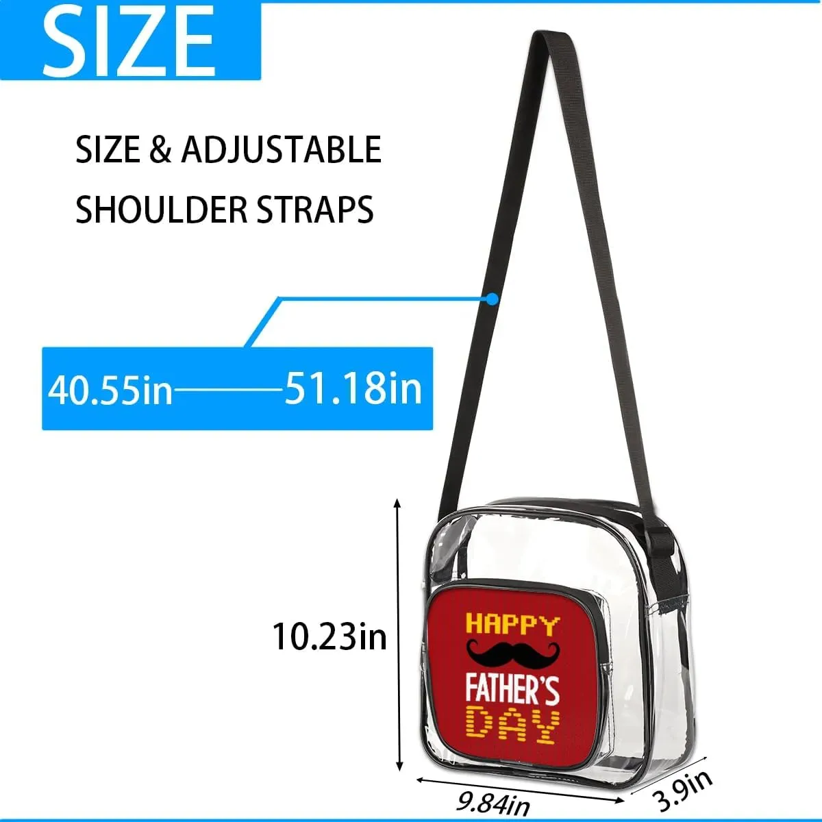 Clear Crossbody Bag Stadium Approved for Women and Men Transparent Messenger Shoulder Bag Clear Purse Bag