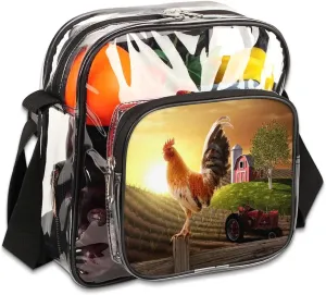 Clear Crossbody Bag Stadium Approved for Women and Men Transparent Messenger Shoulder Bag Clear Purse Bag