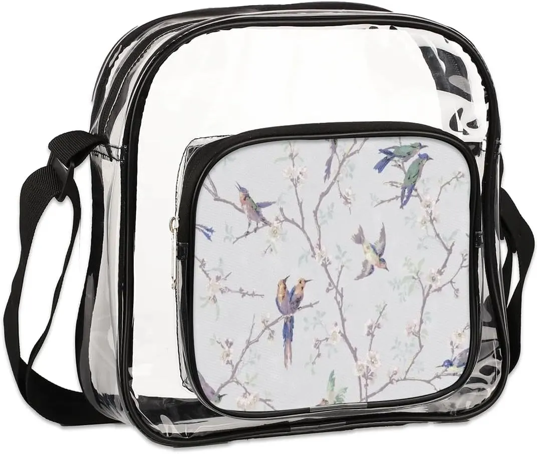 Clear Crossbody Bag Stadium Approved for Women and Men Transparent Messenger Shoulder Bag Clear Purse Bag