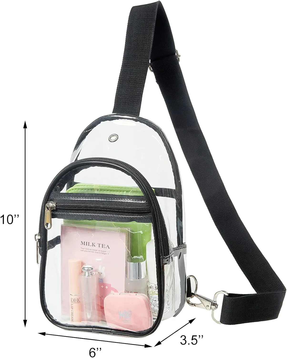 Clear Sling Bag Stadium Approved, Clear Chest Backpack, Crossbody Chest Bag for Men & Women