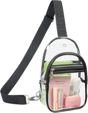Clear Sling Bag Stadium Approved, Clear Chest Backpack, Crossbody Chest Bag for Men & Women