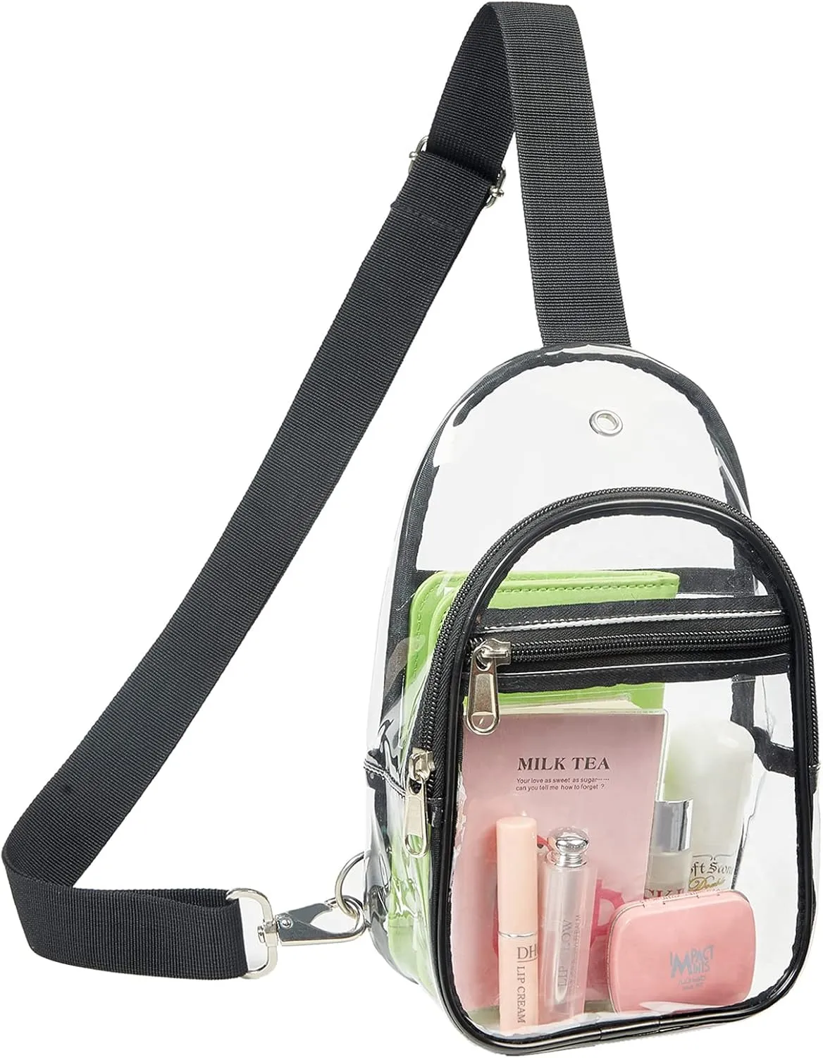 Clear Sling Bag Stadium Approved, Clear Chest Backpack, Crossbody Chest Bag for Men & Women