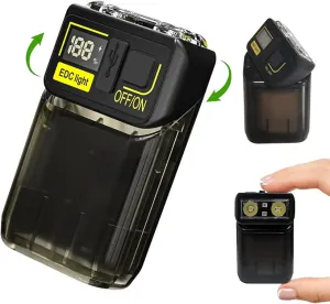 Clip on Flashlight, Mini Flashlight Rechargeable with Digital Display, 180°Rotating Head Pocket Flashlight, 6 Lighting Modes, Magnetic Flashlight with Clip for Camping Outdoor, Gift