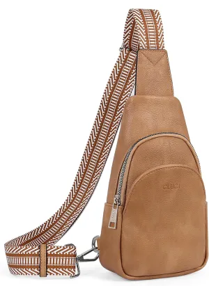 CLUCI Small Sling Bag for Women,Vegan Leather Crossbody Bags for Women,Fanny Packs with Guitar Strap