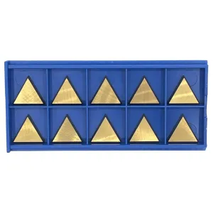 CME TPG321 Carbide Inserts, TiN Coated, for Cutting Steel, Pack of 10