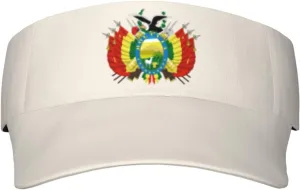 Coat of Arms of Bolivia Adult Sun Visor Cap - UV Protection, Breathable, Adjustable, Sports & Outdoor Hat Black