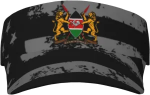 Coat of Arms of Kenya Unisex Sun Visor Cap - Ultimate UV Protection for Stylish Outdoor Fun! Black