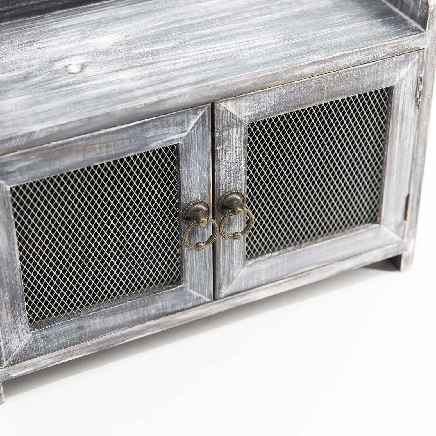 COLLECTIVE HOME - Storage Cabinet, Mini Countertop Cabinet, Wood Organizer for Kitchen Living Room Bedroom Bathroom Office with Magnetic Door, 14.5 x 6.5 x 10 (Gray)