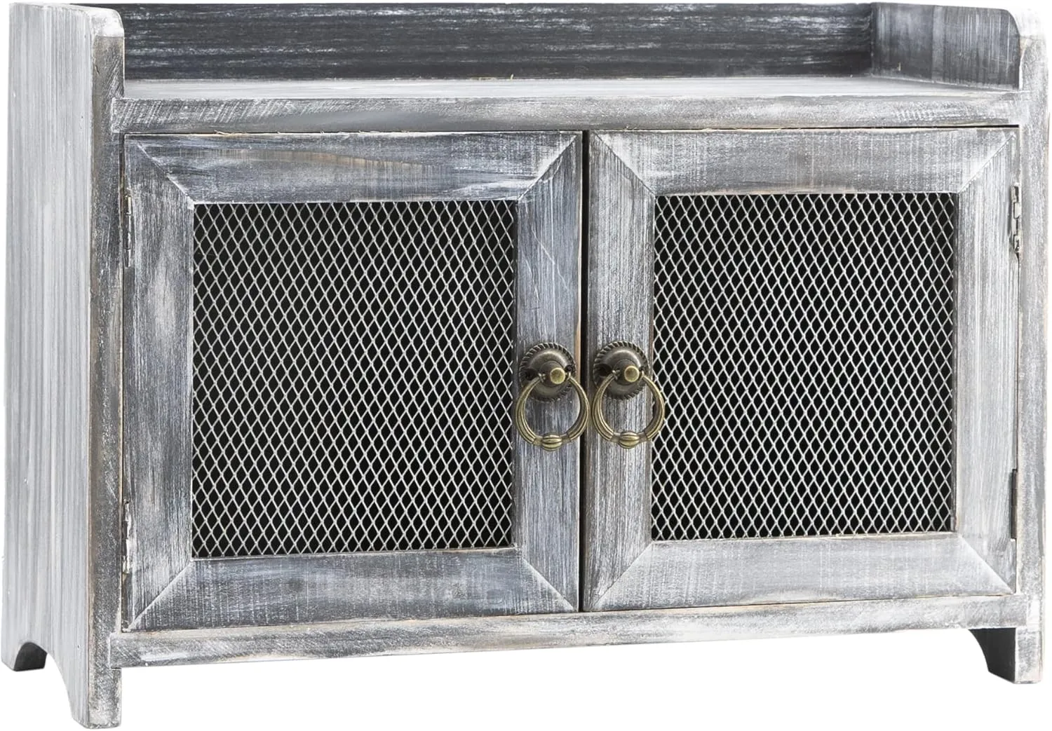 COLLECTIVE HOME - Storage Cabinet, Mini Countertop Cabinet, Wood Organizer for Kitchen Living Room Bedroom Bathroom Office with Magnetic Door, 14.5 x 6.5 x 10 (Gray)