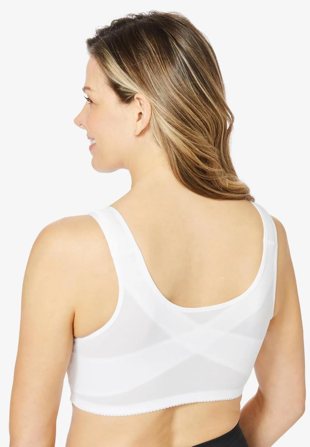Comfort Choice Women's Plus Size Easy Enhancer Front Close Wireless Posture Bra