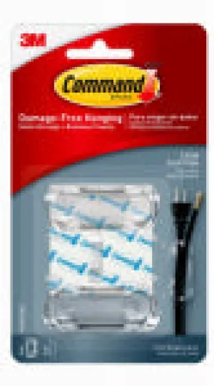 COMMAND Command 17303CLR Cord Organizer, Plastic, Transparent