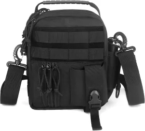 Concealed Carry Tactical Messenger Bag Cross-Body Single Shoulder Dual Holster Pack Bag with 3-Compartment EDC Sling Handbag Satche