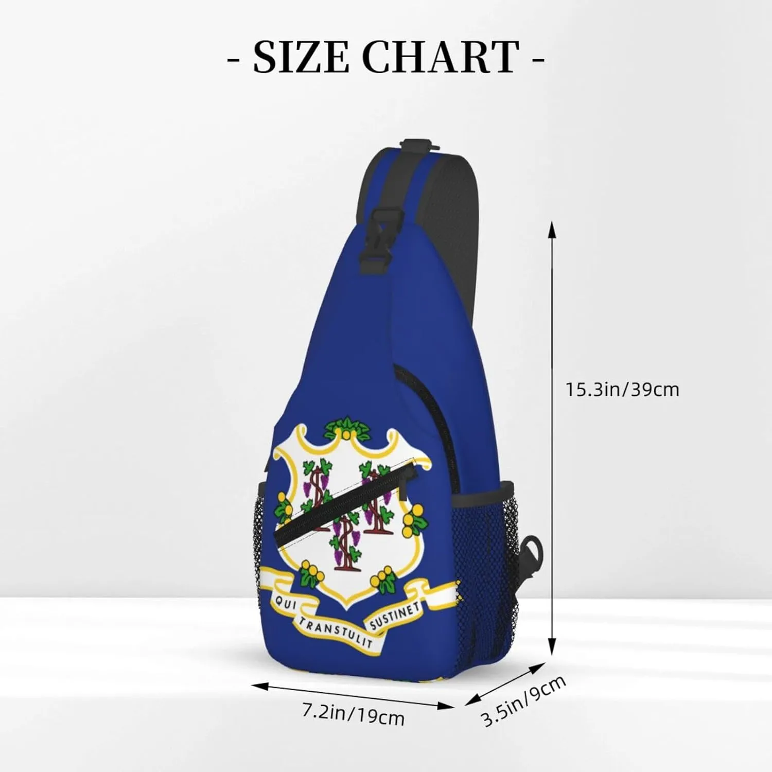 Connecticut Crossbody Sling Bag For Women Men State Of Connecticut Flag Chest Bag Shoulder Bag Sling Backpack Casual Travel Hiking Daypack