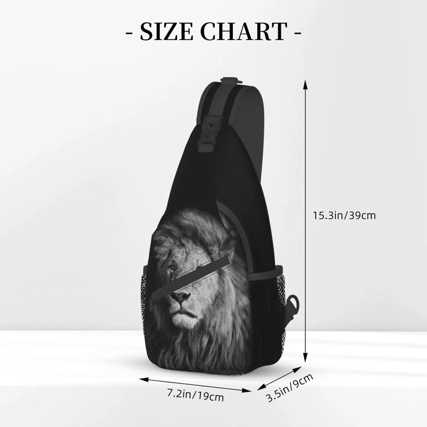 Cool Lion Crossbody Bag Lion Shoulder Bag Backpack Men Sling Bag Cool Animal Chest Casual Daypack Bag
