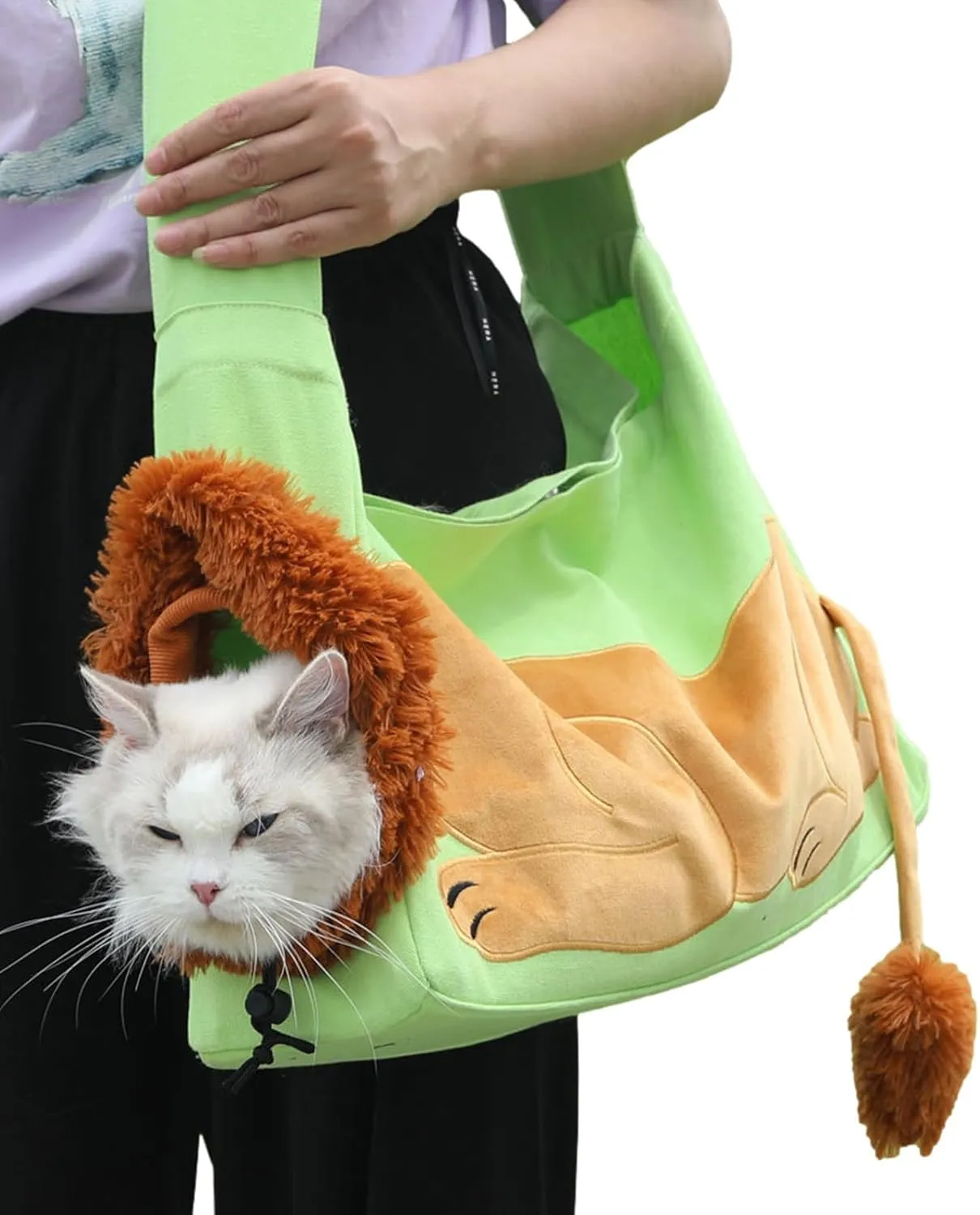 Cosplay Lion Shape Pet Cat and Dog Shoulder Bag Portable Pet Cat Dog Crossbody Bag Breathable Pet Carrier Tote