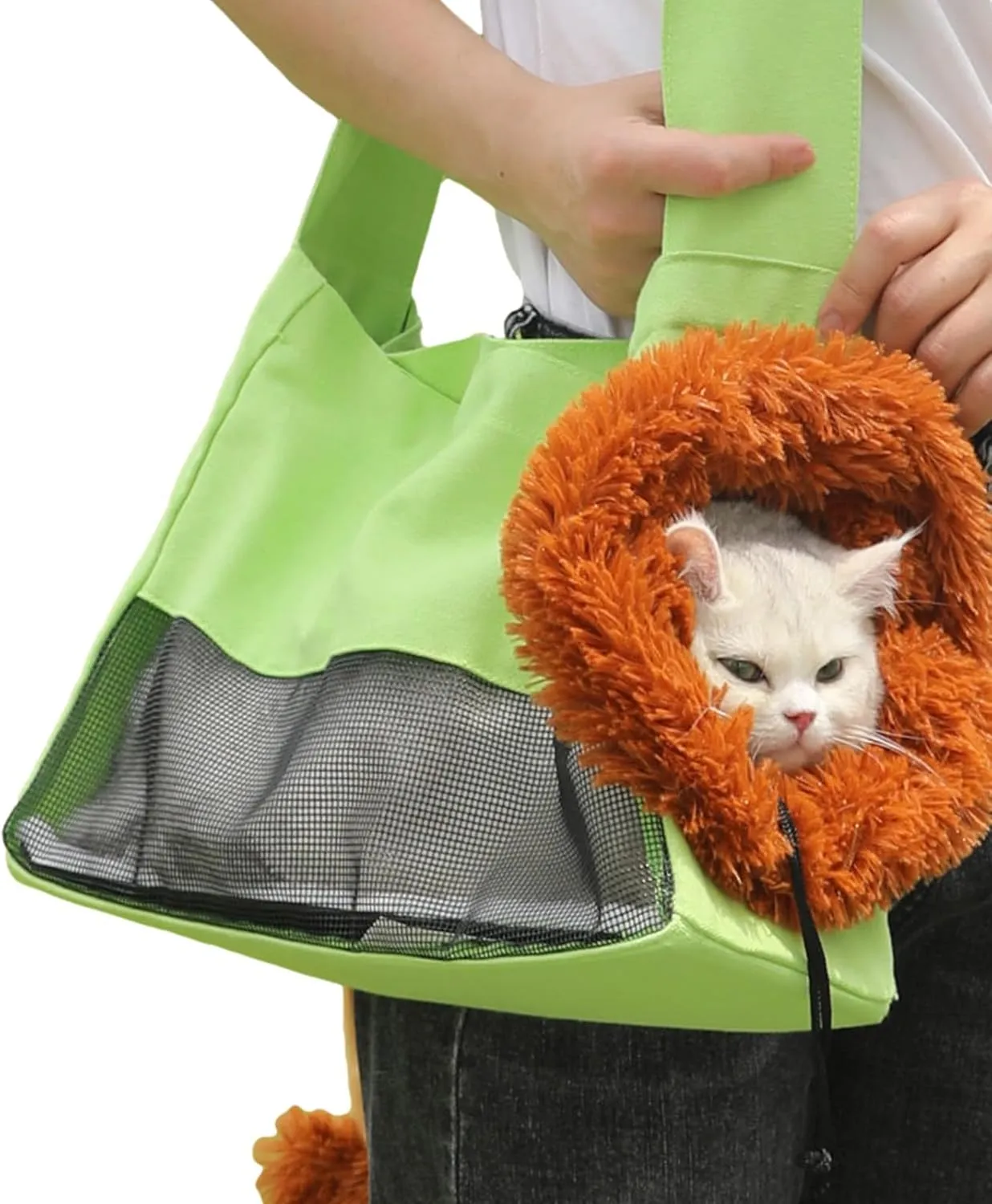 Cosplay Lion Shape Pet Cat and Dog Shoulder Bag Portable Pet Cat Dog Crossbody Bag Breathable Pet Carrier Tote
