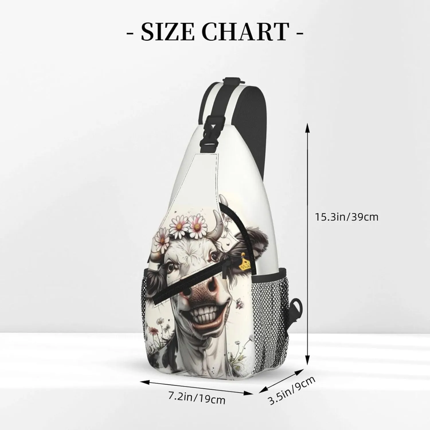 Cow Sling Backpack Small Crossbody Shoulder Bag Sling Bag Chest Bag Travel Hiking Casual Sport Daypack For Women Men