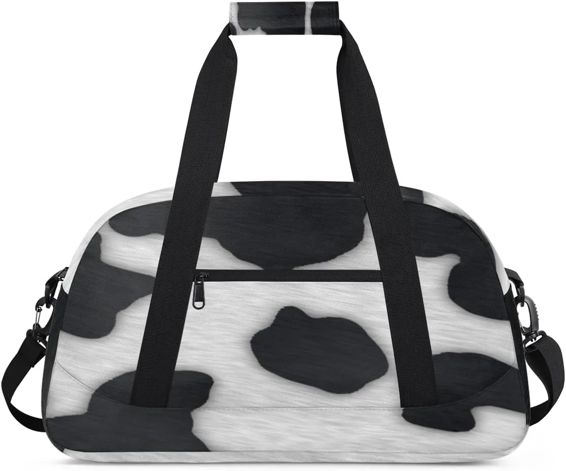 Cows Print Gym Duffel Bag for Men Women Cows Texture Sports Tote Bag with Adjustable Shoulder Strap for Dance Gymnastics Traveling Outdoor Camping Overnight Stay
