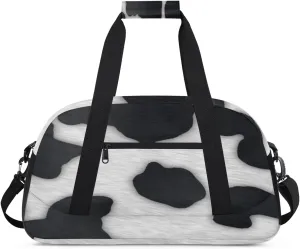 Cows Print Gym Duffel Bag for Men Women Cows Texture Sports Tote Bag with Adjustable Shoulder Strap for Dance Gymnastics Traveling Outdoor Camping Overnight Stay