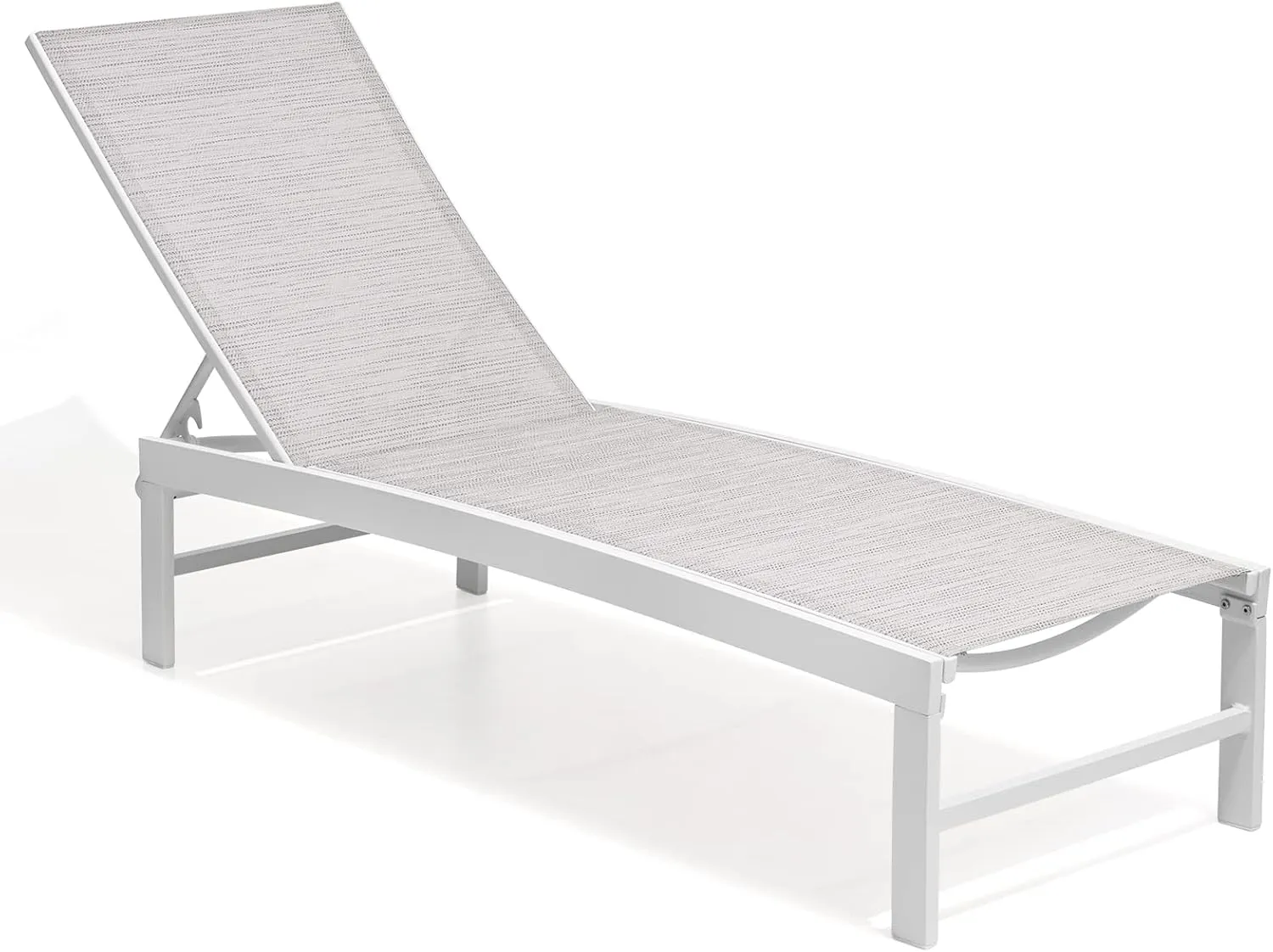 Crestlive Products Outdoor Lounge Chairs, Aluminum Pool Chaise Lounge Chairs, Adjustable Five-Position Tanning Recliner, All Weather for Patio, Beach, Yard, Pool (1PC Multi-Color)