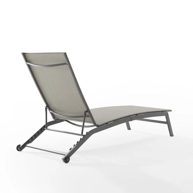 Crosley Weaver Outdoor Sling Chaise Lounge Light-Gray - CO6310MB-LG