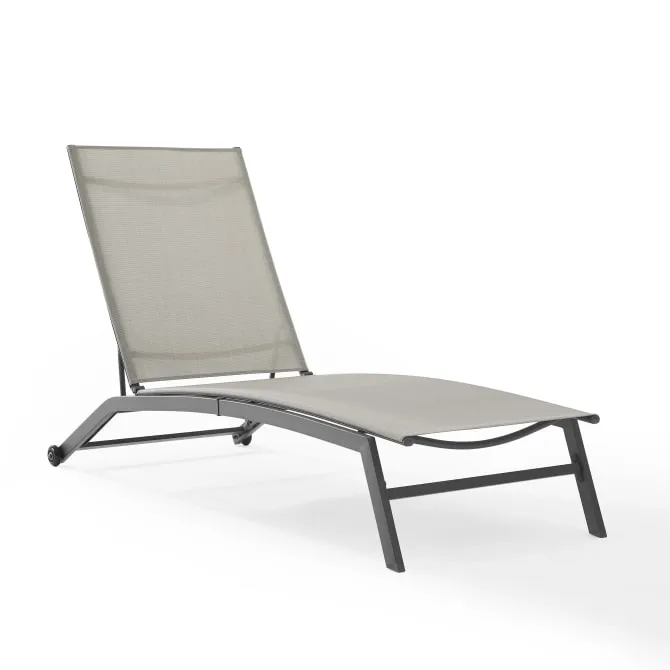 Crosley Weaver Outdoor Sling Chaise Lounge Light-Gray - CO6310MB-LG