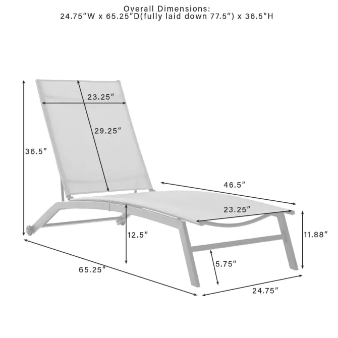 Crosley Weaver Outdoor Sling Chaise Lounge Light-Gray - CO6310MB-LG