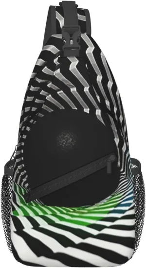 Cross Chest Bag Diagonally Sling Backpack Crossbody Shoulder Bag Hypnosis tunnel Branches Sling Bag Travel Hiking Daypack