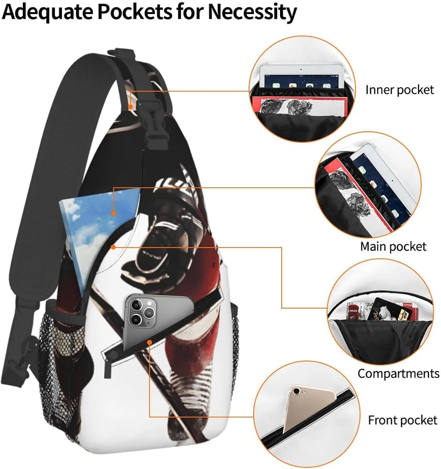 Cross Chest Bag Diagonally Sling Backpack Crossbody Shoulder Bag Labrador Sling Bag Travel Hiking Daypack