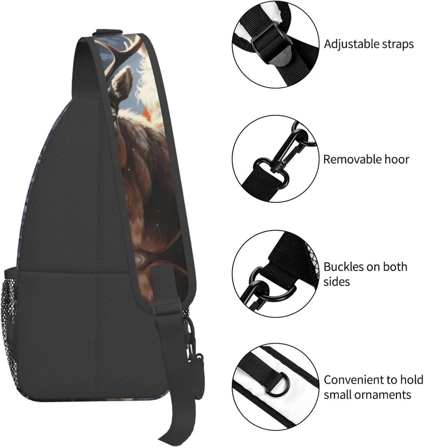 Cross Chest Bag Diagonally Sling Backpack Crossbody Shoulder Bag Seals on ice Sling Bag Travel Hiking Daypack