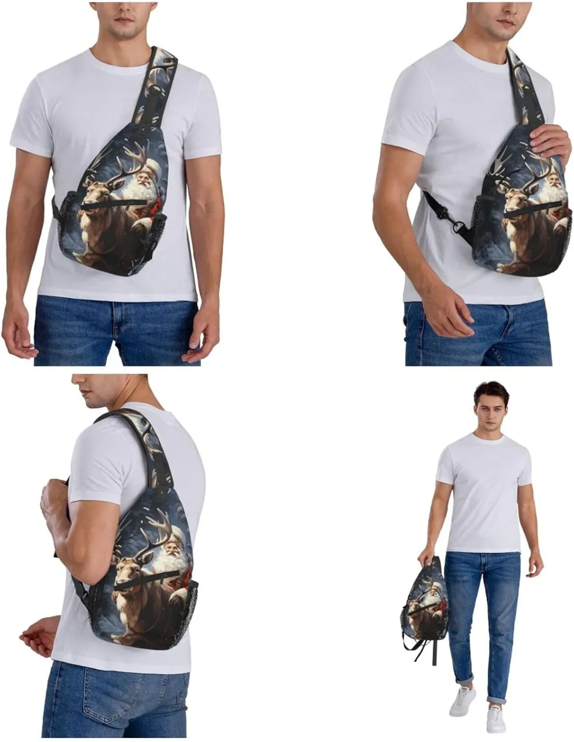 Cross Chest Bag Diagonally Sling Backpack Crossbody Shoulder Bag Seals on ice Sling Bag Travel Hiking Daypack