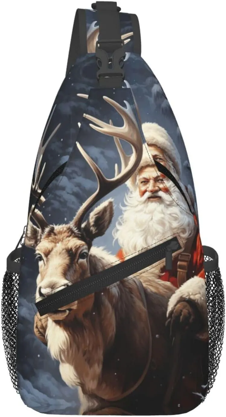 Cross Chest Bag Diagonally Sling Backpack Crossbody Shoulder Bag Seals on ice Sling Bag Travel Hiking Daypack