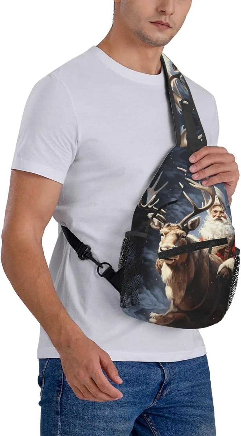 Cross Chest Bag Diagonally Sling Backpack Crossbody Shoulder Bag Seals on ice Sling Bag Travel Hiking Daypack