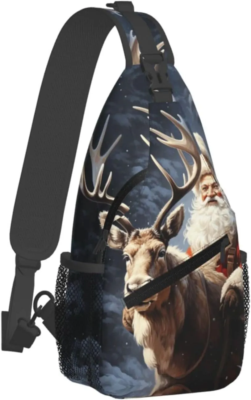 Cross Chest Bag Diagonally Sling Backpack Crossbody Shoulder Bag Seals on ice Sling Bag Travel Hiking Daypack