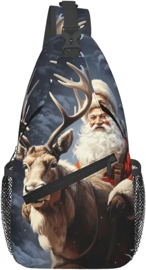 Cross Chest Bag Diagonally Sling Backpack Crossbody Shoulder Bag Seals on ice Sling Bag Travel Hiking Daypack