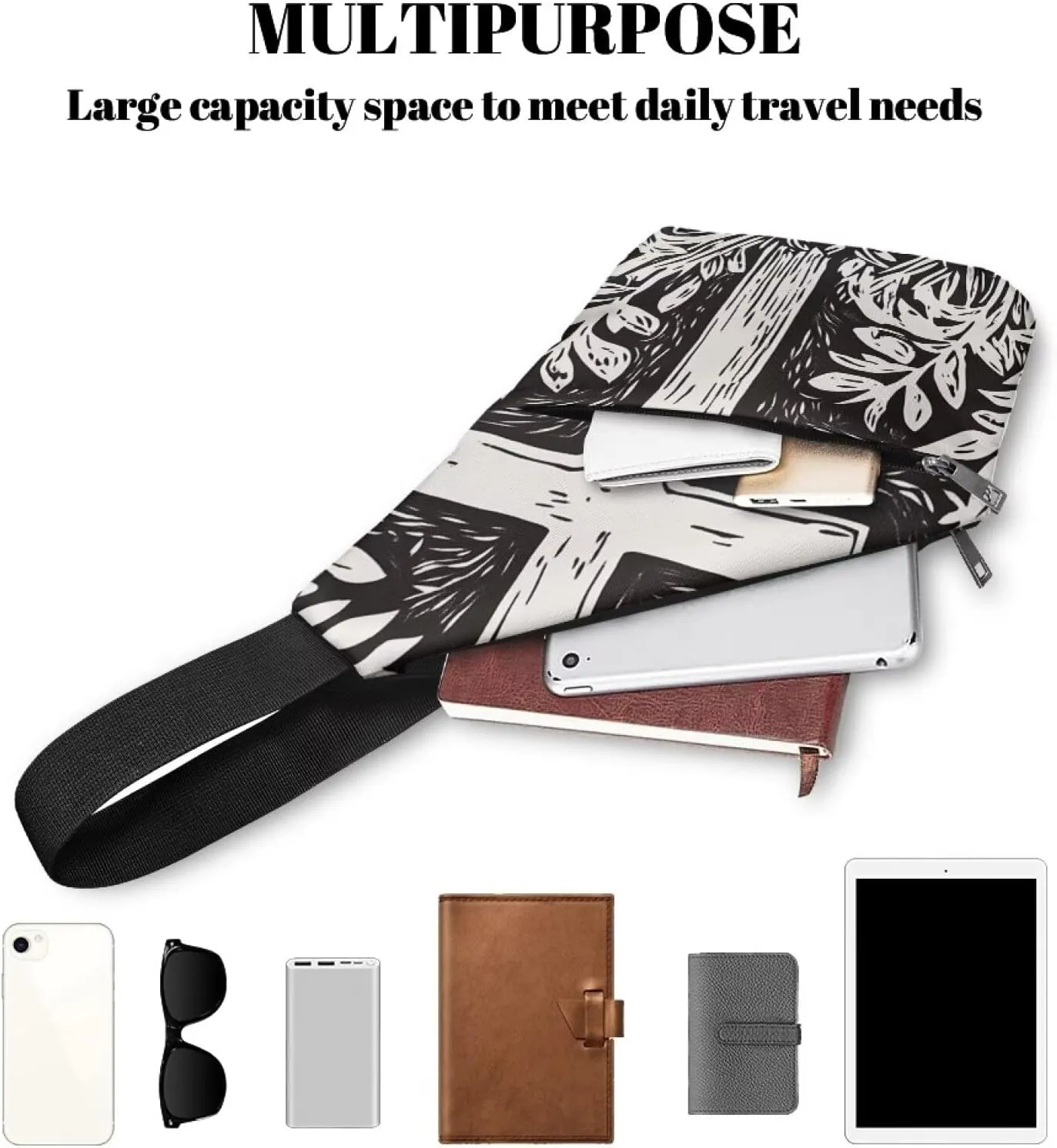 Crossbody Bag for Men Breathable Slim Minimalist Design Lightweight Large Sling Bag for Casual Outing Travel