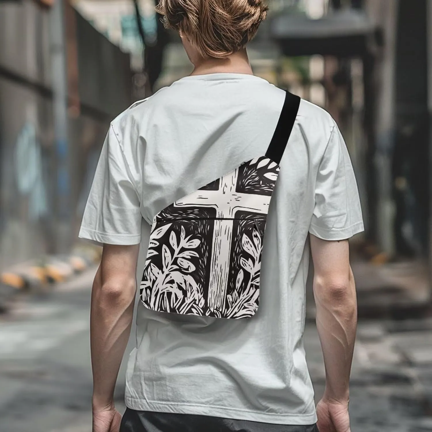 Crossbody Bag for Men Breathable Slim Minimalist Design Lightweight Large Sling Bag for Casual Outing Travel