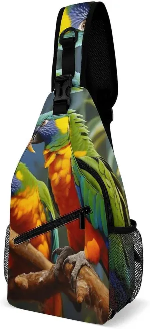 Crossbody Bag for Women Men Chest Bag Black And White Tiger Sling Bag Crossbody Shoulder Bag Sling Backpack
