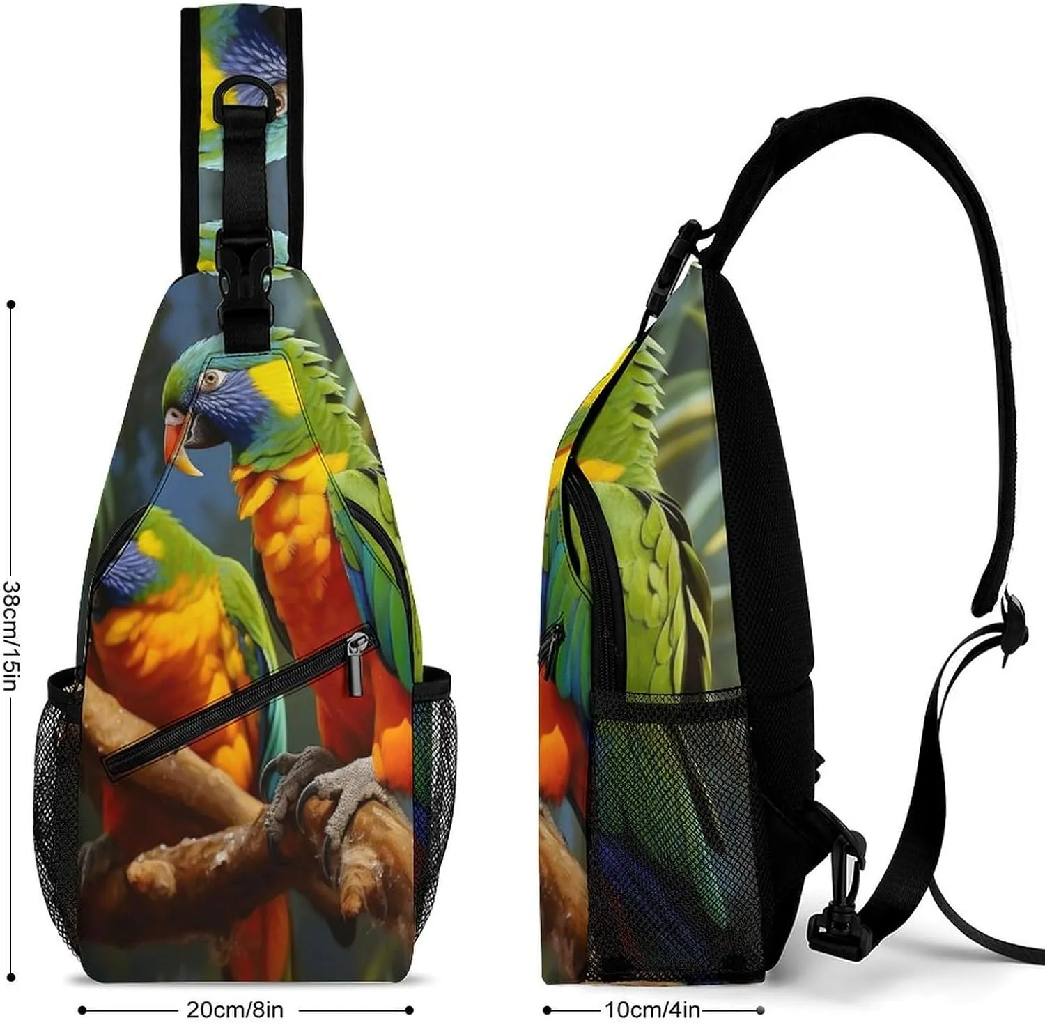 Crossbody Bag for Women Men Chest Bag Black And White Tiger Sling Bag Crossbody Shoulder Bag Sling Backpack
