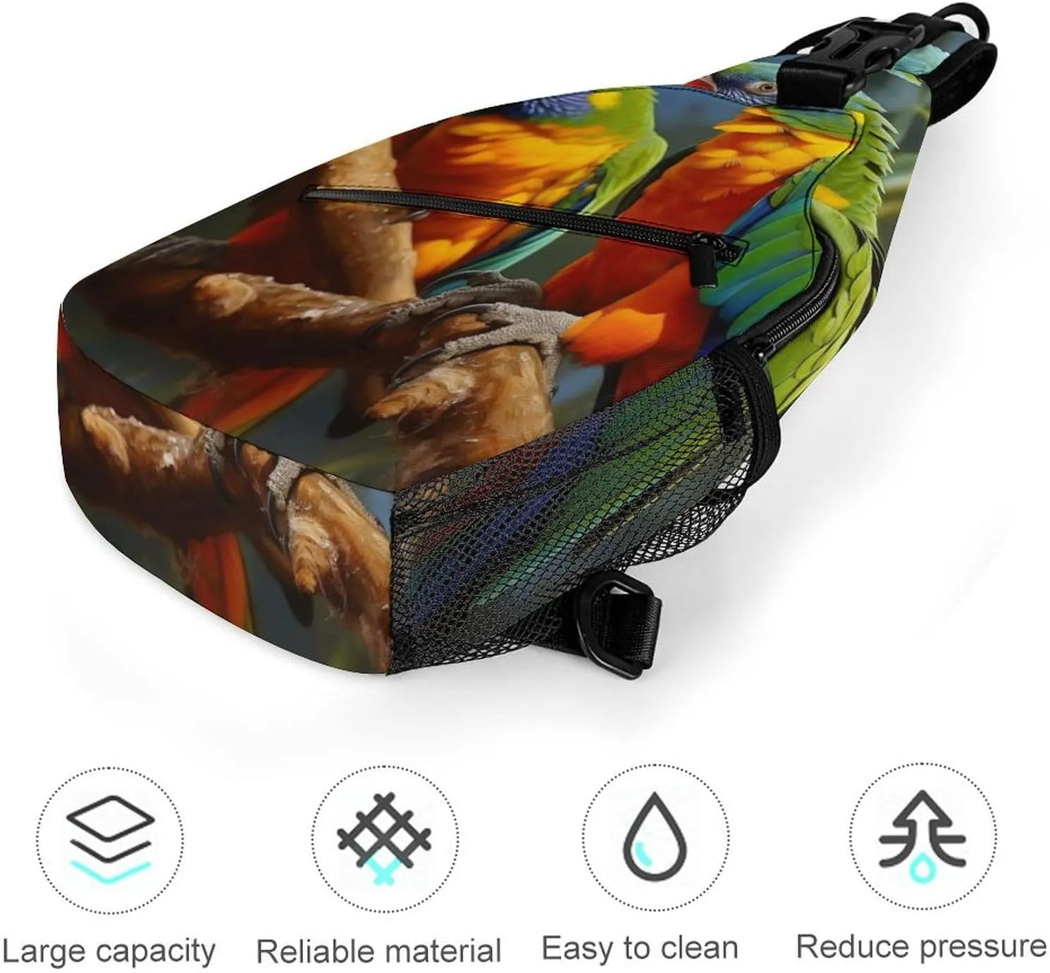 Crossbody Bag for Women Men Chest Bag Black And White Tiger Sling Bag Crossbody Shoulder Bag Sling Backpack