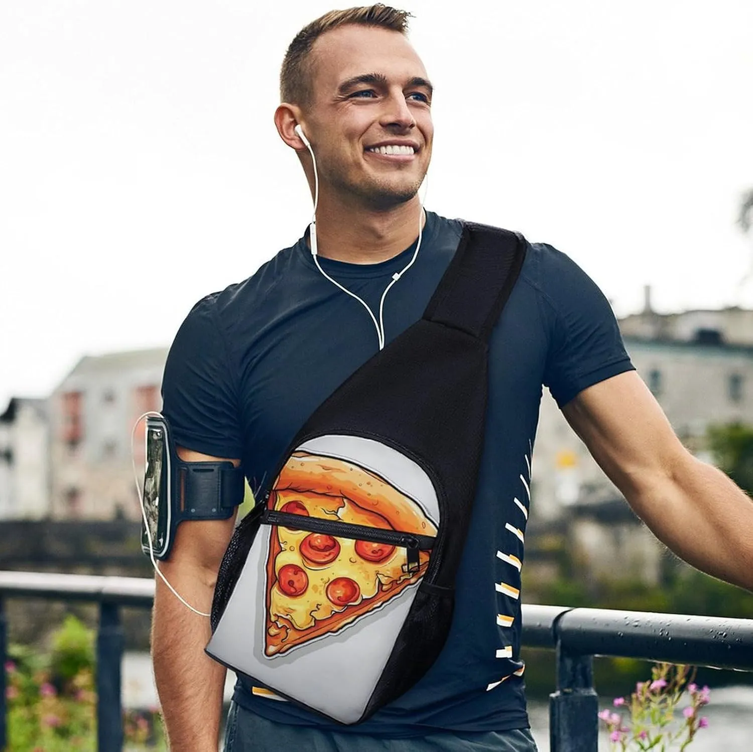 Crossbody Bag for Women Men Sling Bag Cool Dolphin Chest Bag Crossbody Adjustable Shoulder Bag