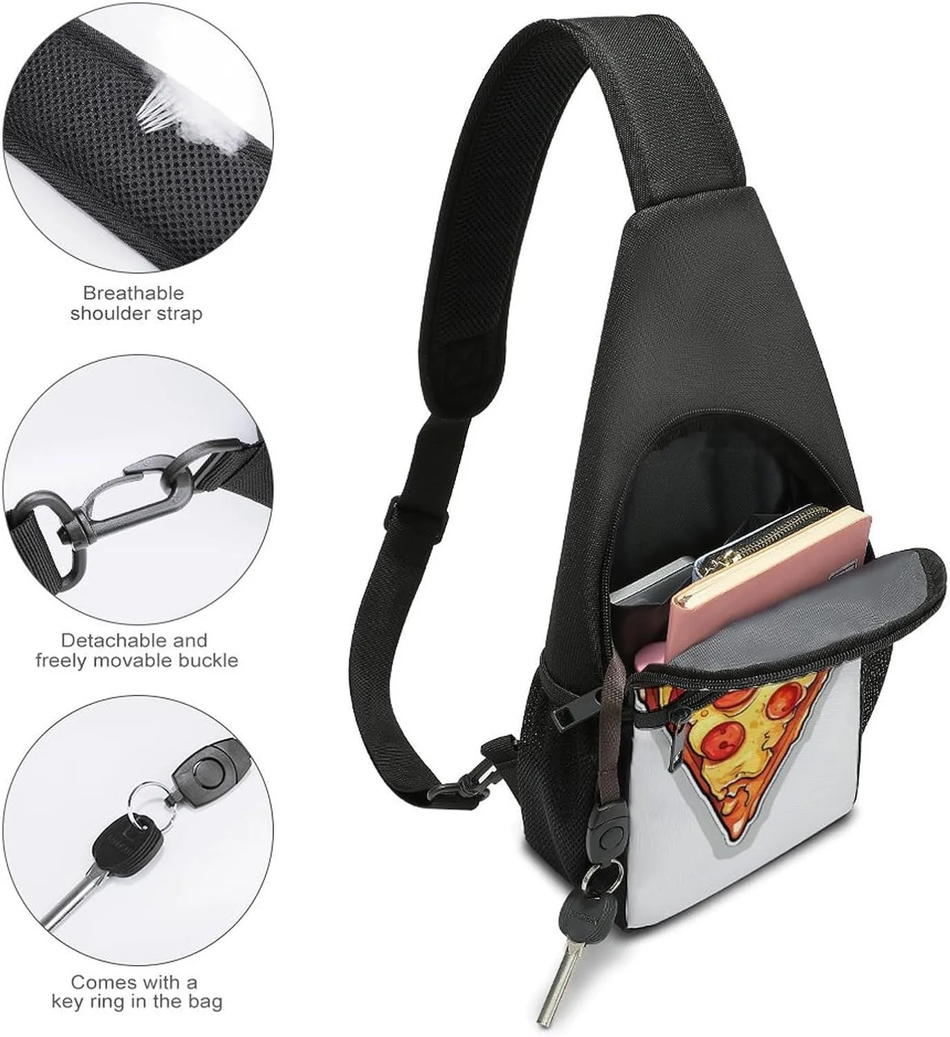 Crossbody Bag for Women Men Sling Bag Cool Dolphin Chest Bag Crossbody Adjustable Shoulder Bag