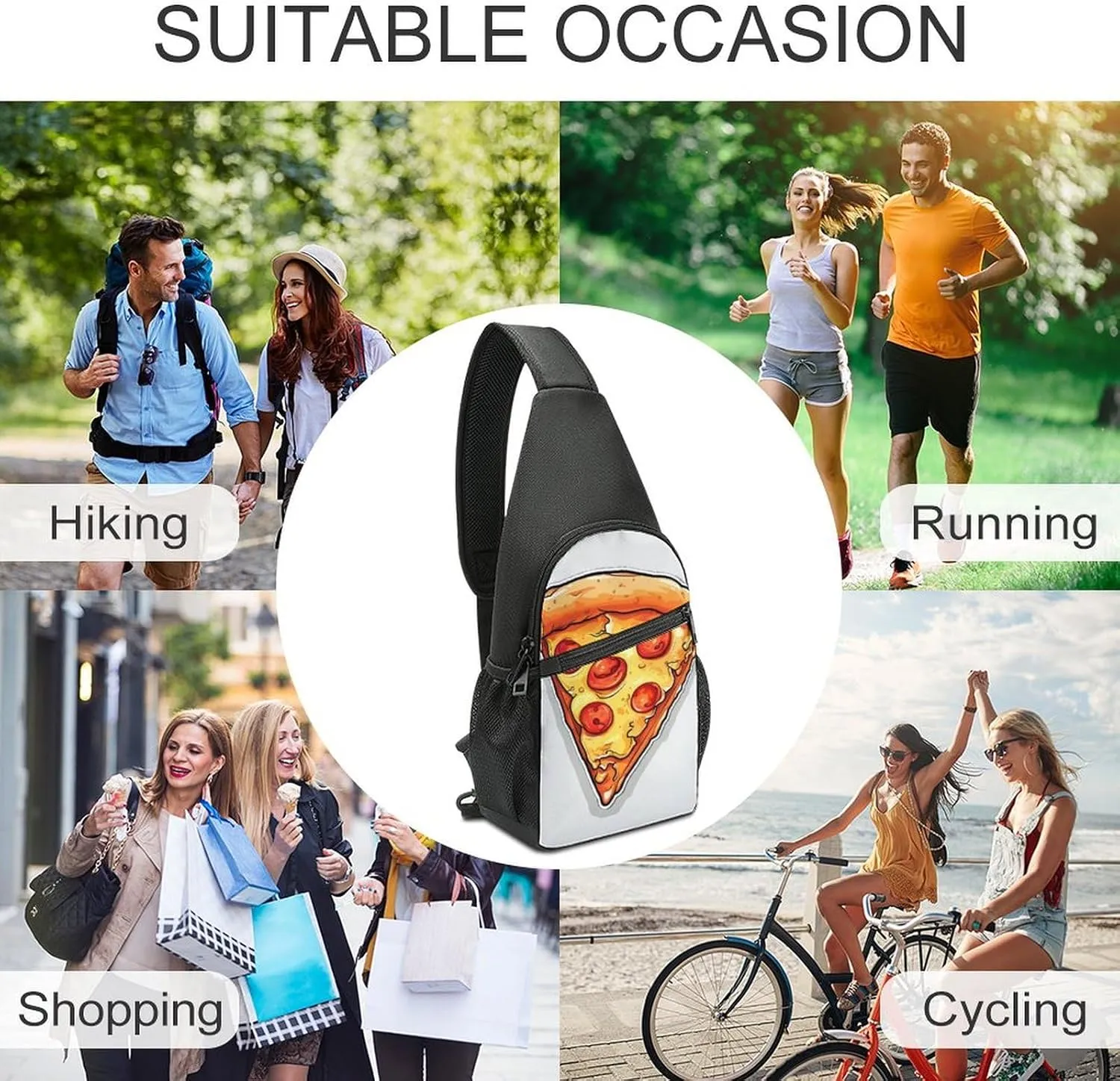 Crossbody Bag for Women Men Sling Bag Cool Dolphin Chest Bag Crossbody Adjustable Shoulder Bag