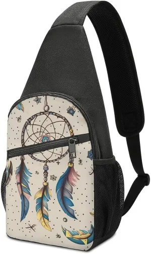 Crossbody Bag for Women Men Sling Bag Dog Paw Print Chest Bag Crossbody Adjustable Shoulder Bag