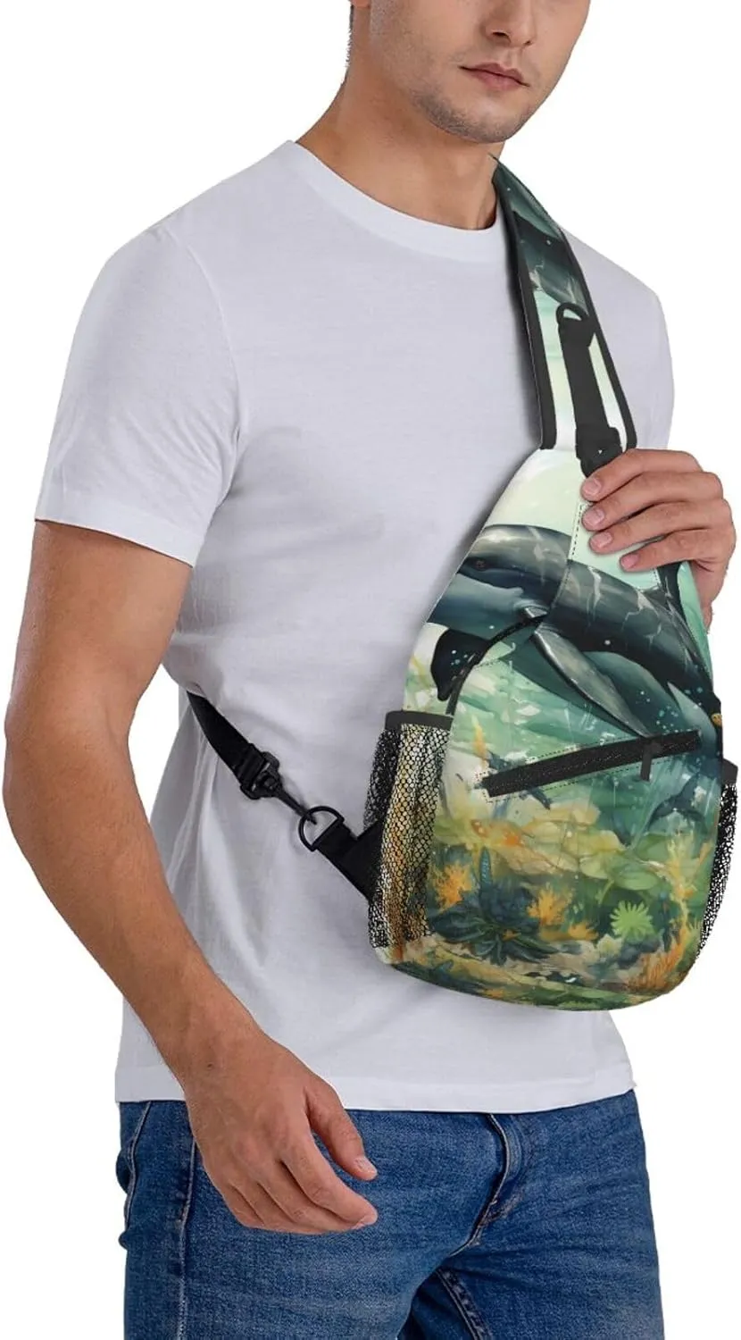Crossbody Bag for Women Men The Whale Chest Bag Crossbody Sling Bag Adjustable Shoulder Bag
