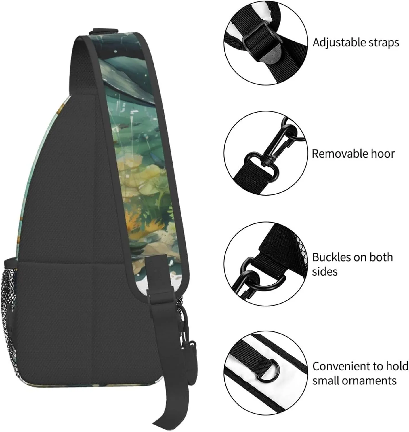 Crossbody Bag for Women Men The Whale Chest Bag Crossbody Sling Bag Adjustable Shoulder Bag