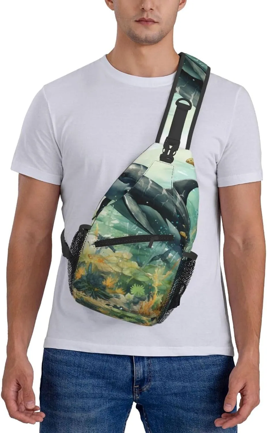 Crossbody Bag for Women Men The Whale Chest Bag Crossbody Sling Bag Adjustable Shoulder Bag